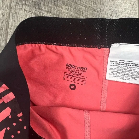 Nike Pro Pink Print Spandex Shorts - Picture 9 of 12